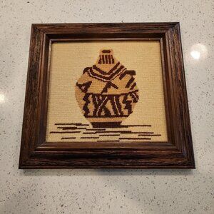 South West Pottery wooden Framed Cross Stitch 10x10"